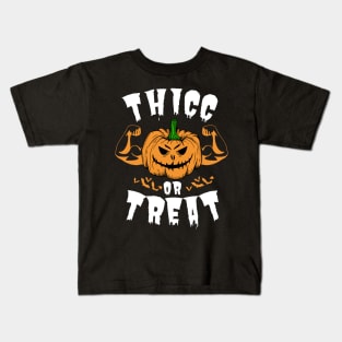 Halloween Thicc Or Treat Kids T-Shirt